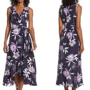 Vince Camuto ruffle dress floral print purple, women size‎ 14W